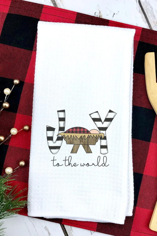 Baby Jesus Joy Stripes Waffle Kitchen Towel