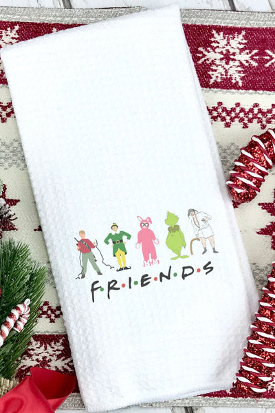 Friends Christmas Waffle Kitchen Towel