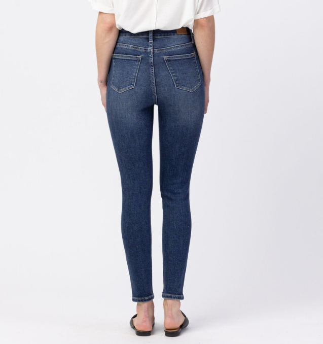 Judy Blue High Rise Front Yoke Skinny Dark Wash Jeans – The Tin Lily ...