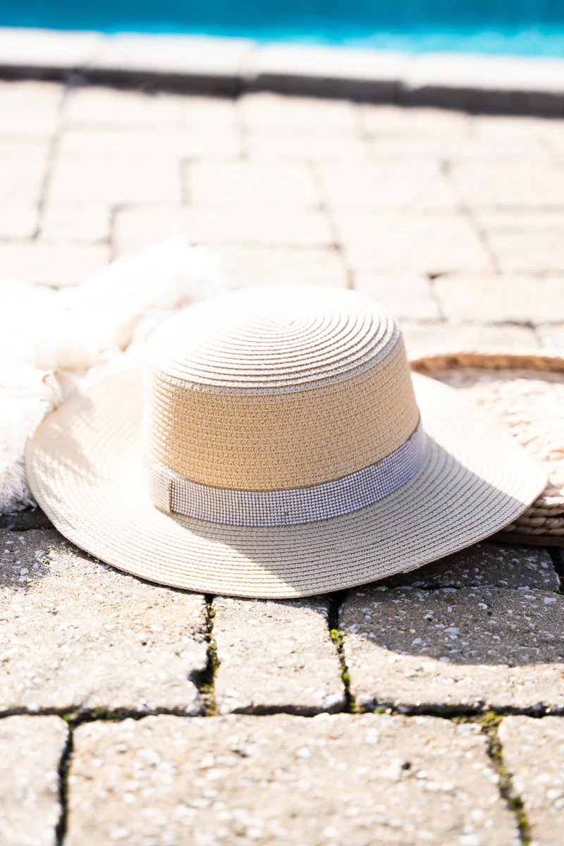 Sunshine and Sparkles Beige Straw Hat