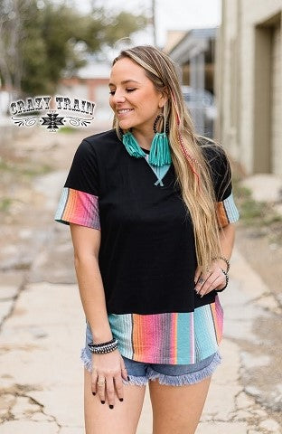 Seneca Stripes Serape and Black Top